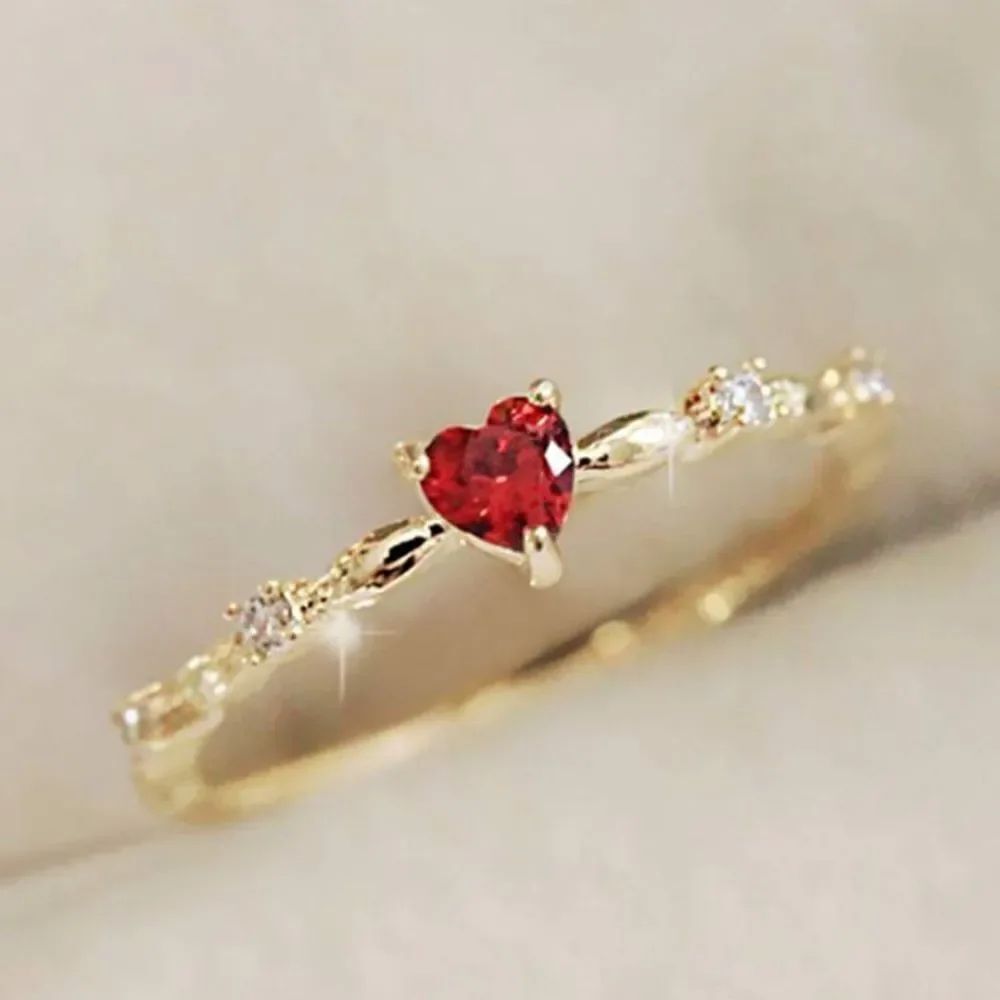 3for$20 1 PC Fashion Cubic Zirconia Heart Ring For Women select your size